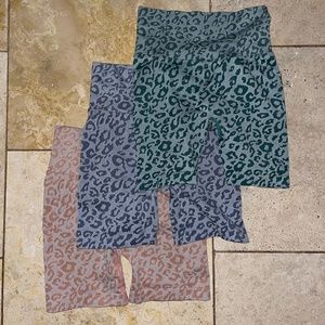 3 Leopard Print Athletic Shorts